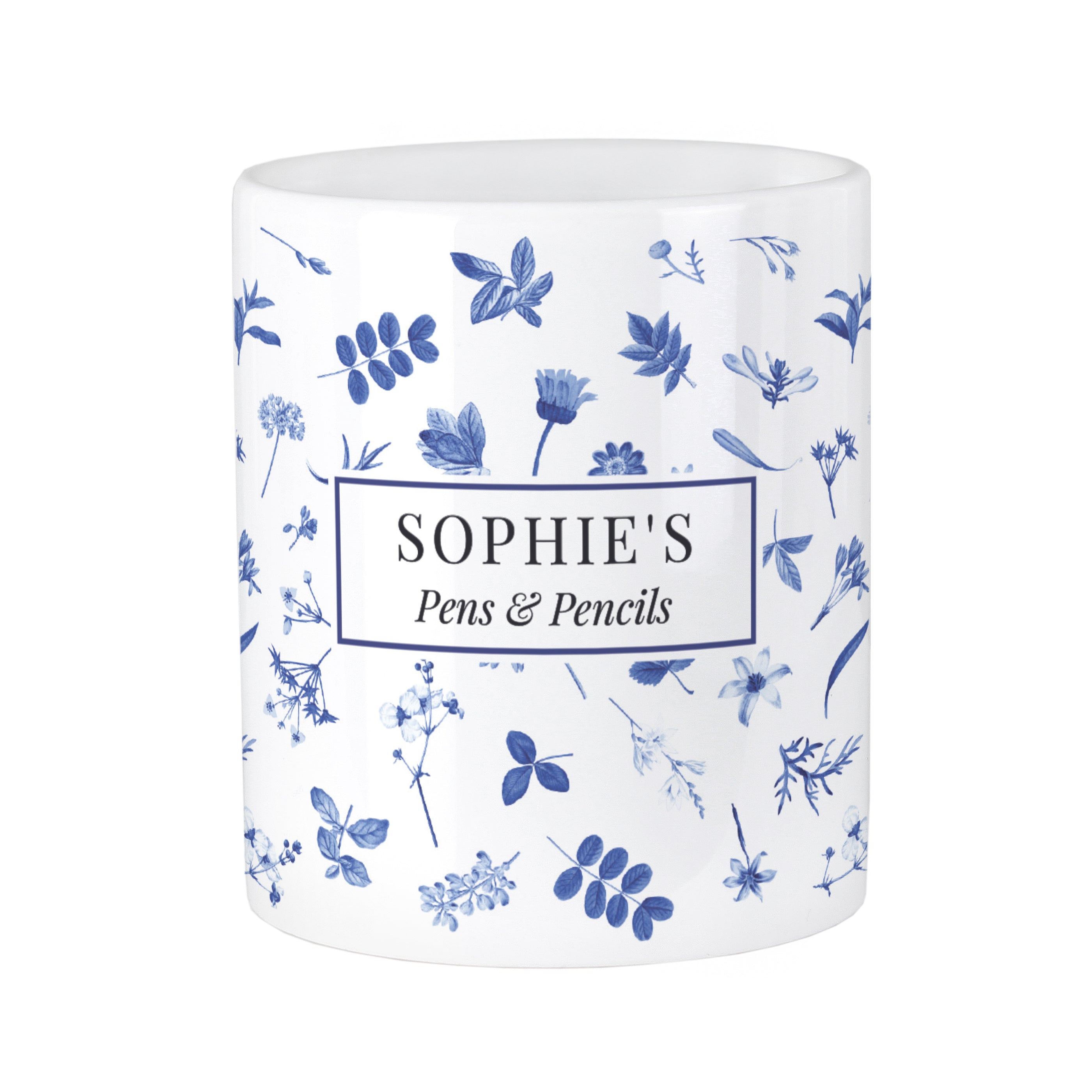 Personalised Blue Floral Storage Pot