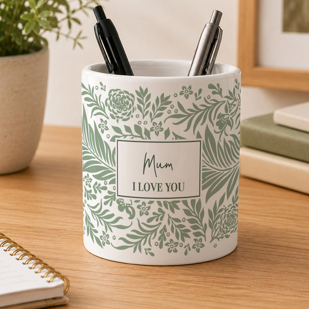 Personalised Green Leaves Storage Pot