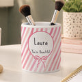 Personalised Pink Stripe Storage Pot