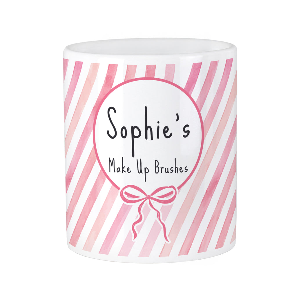 Personalised Pink Stripe Storage Pot