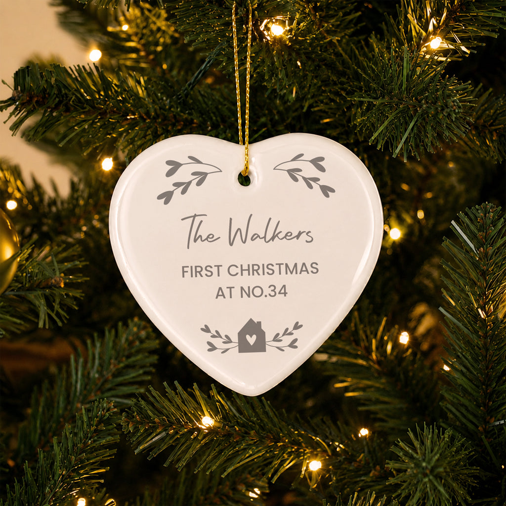 Personalised Little House Ceramic Heart Decoration