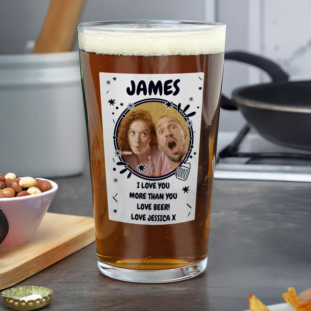 Personalised Photo Upload Beer Glass