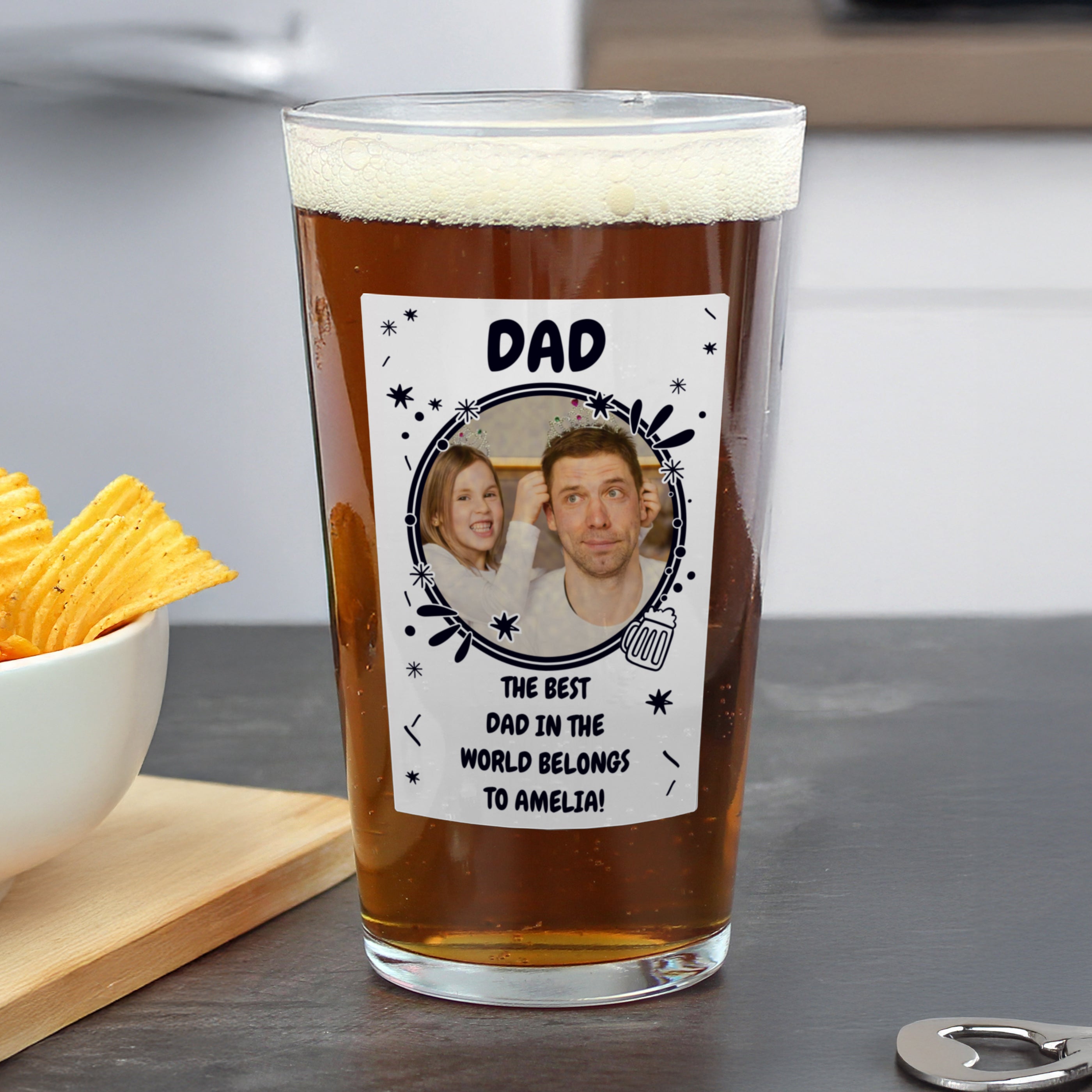 Personalised Photo Upload Beer Glass