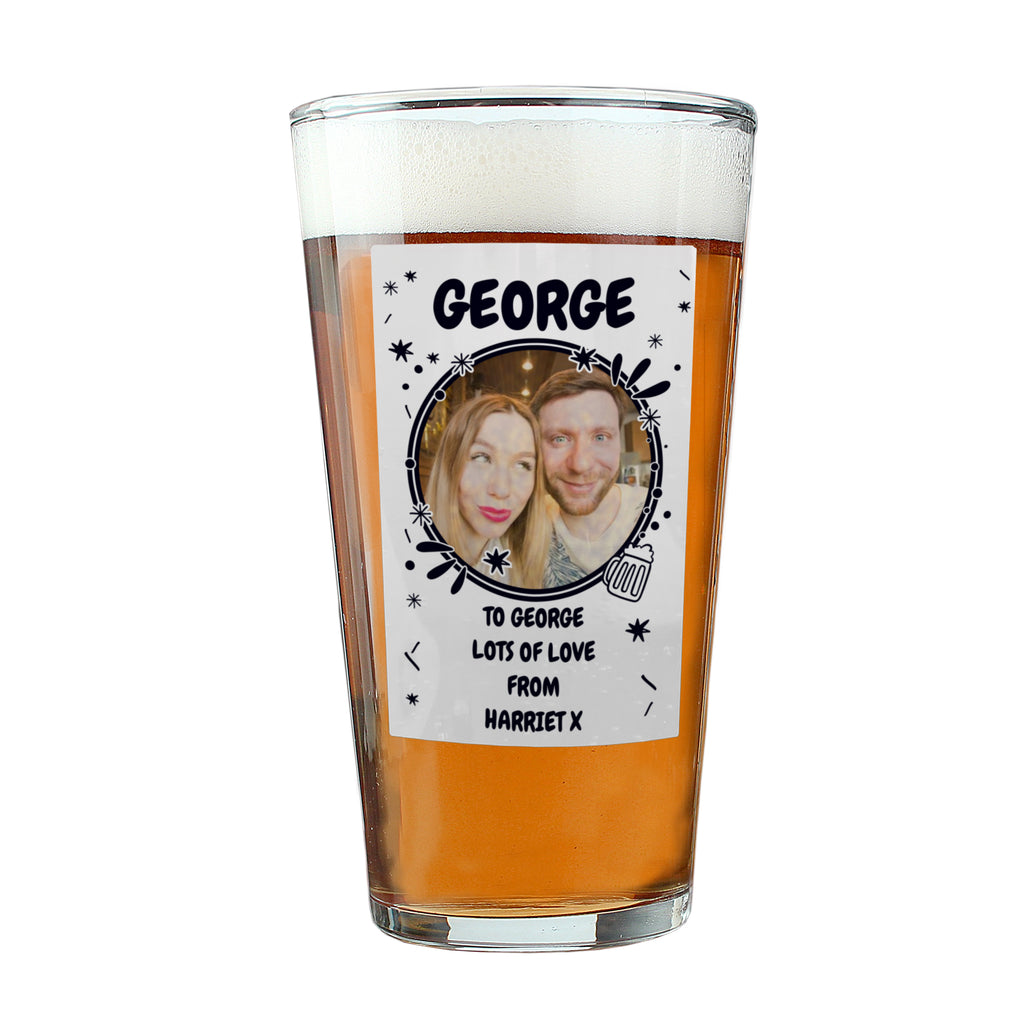 Personalised Photo Upload Beer Glass
