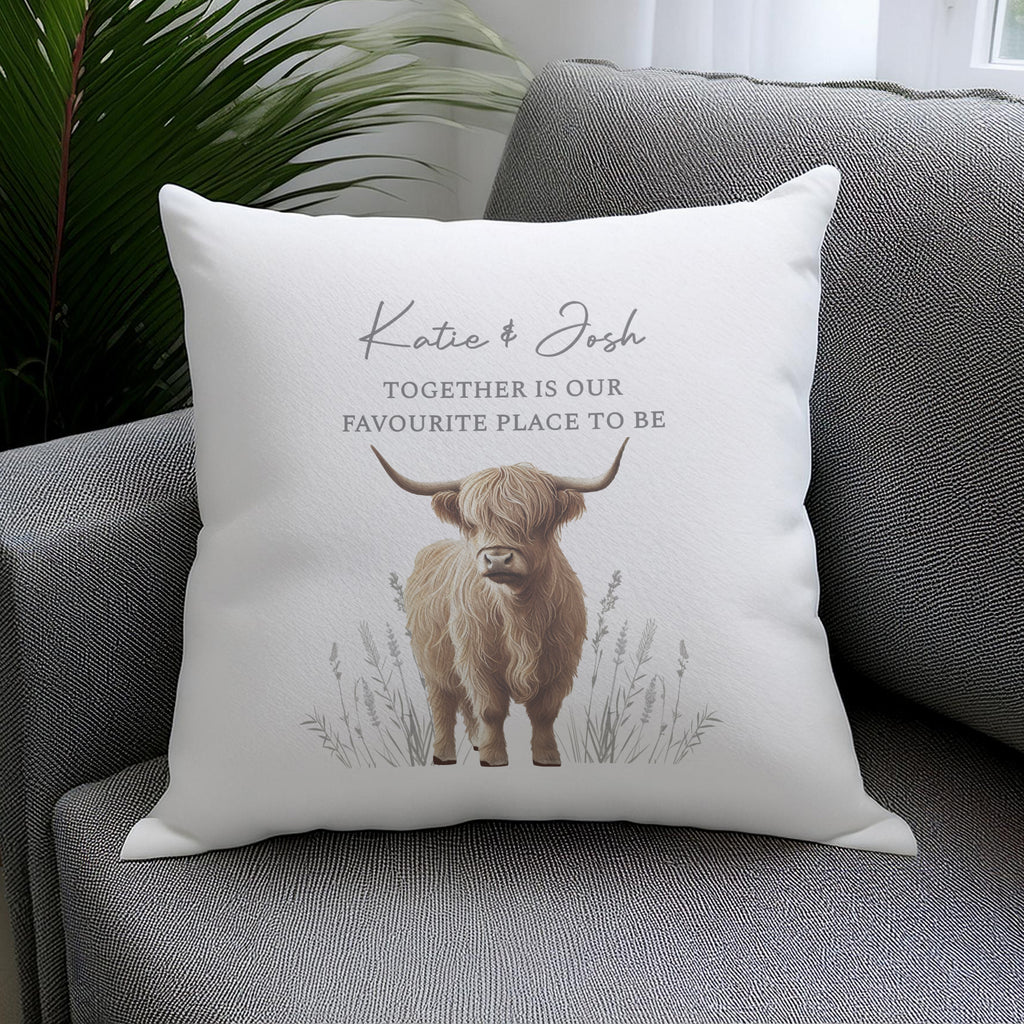 Personalised Highland Cow Cushion