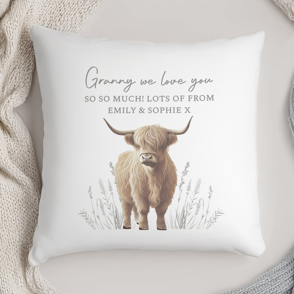 Personalised Highland Cow Cushion