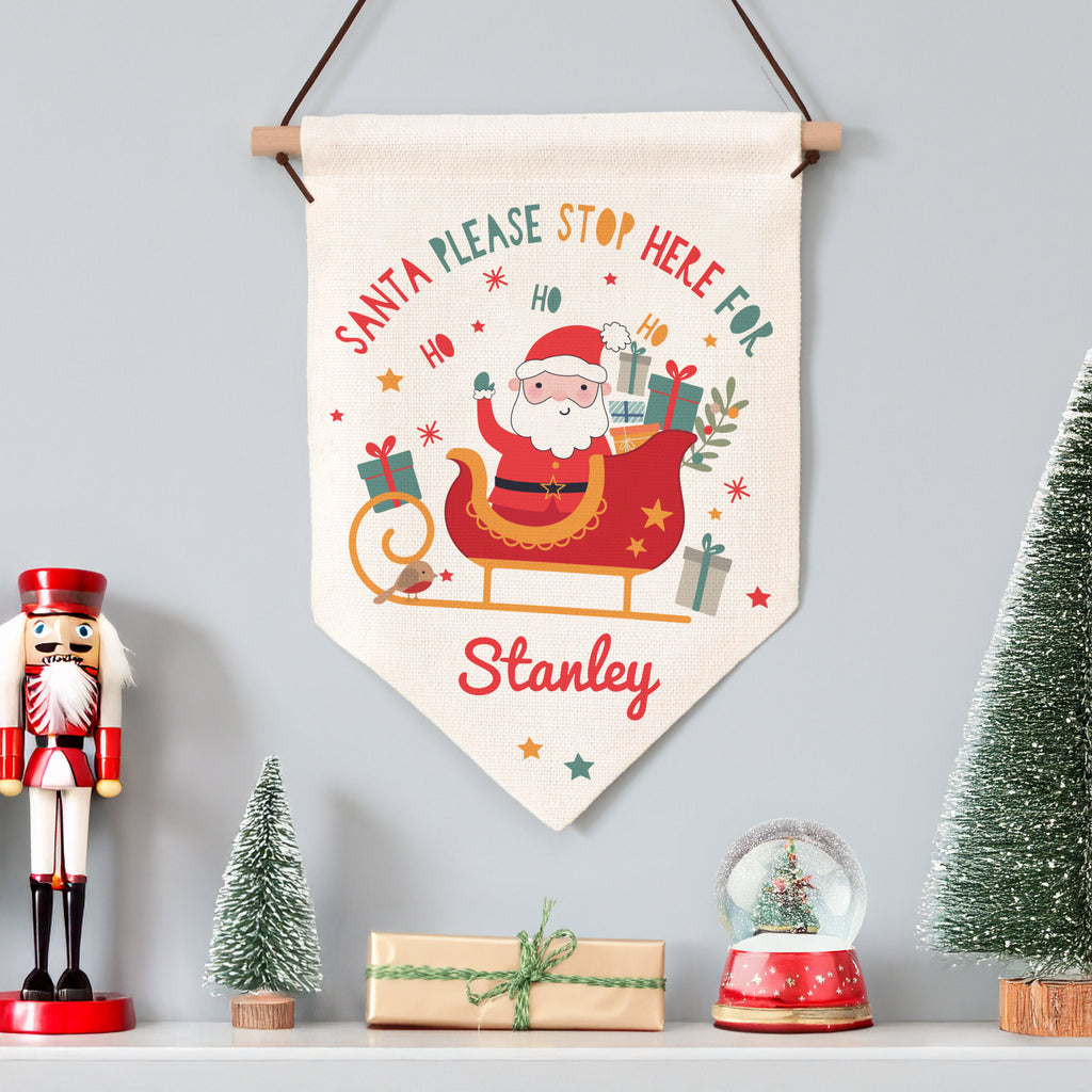 Personalised Santa Stop Here Banner