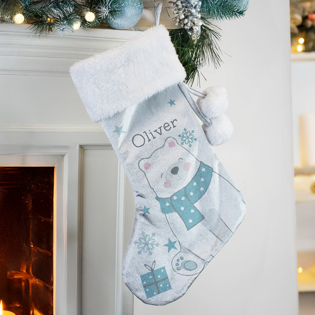 Personalised Polar Bear Christmas Stocking