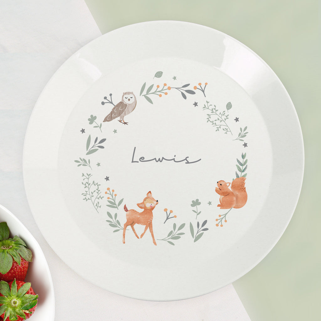 Personalised Woodland Animals Plate