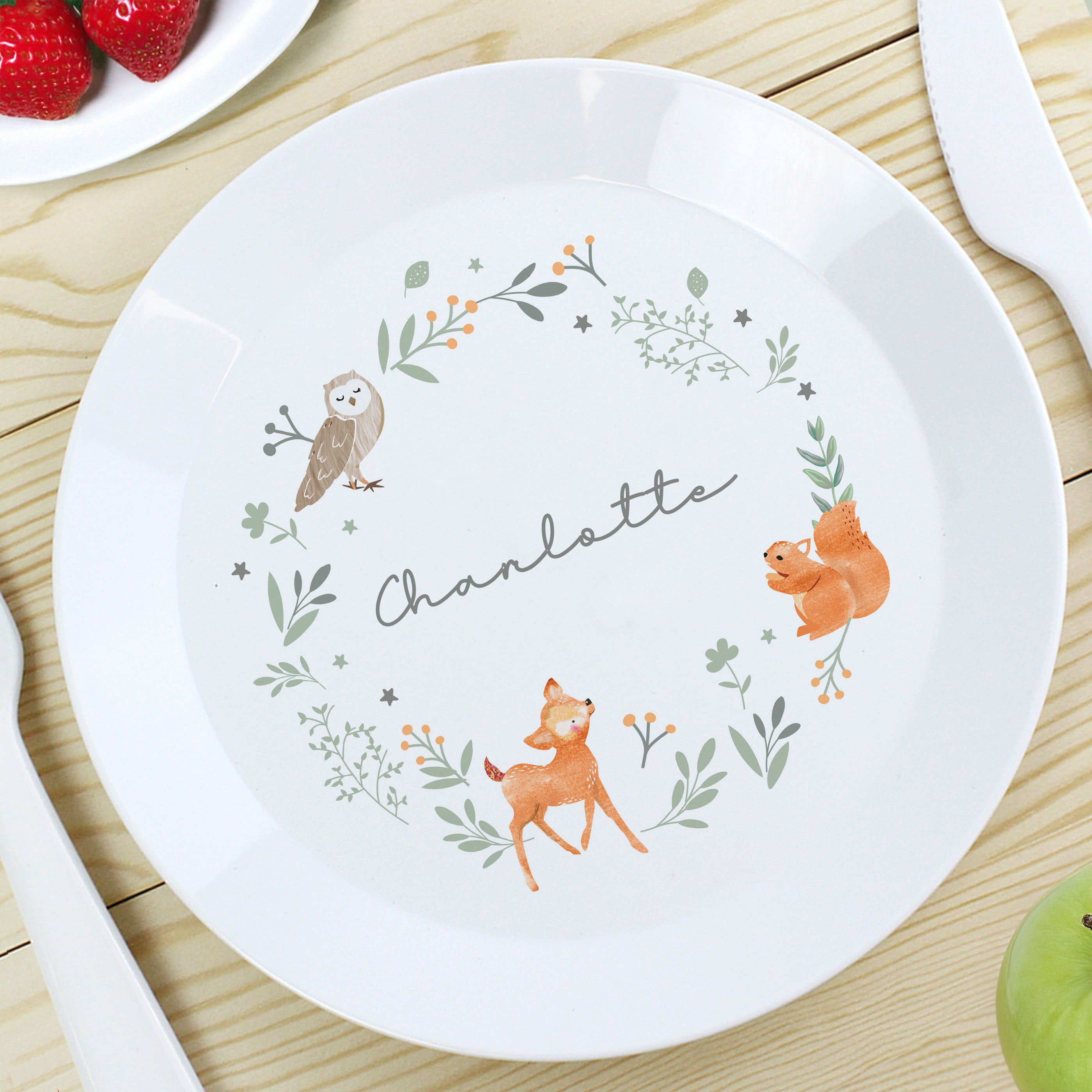 Personalised Woodland Animals Plate