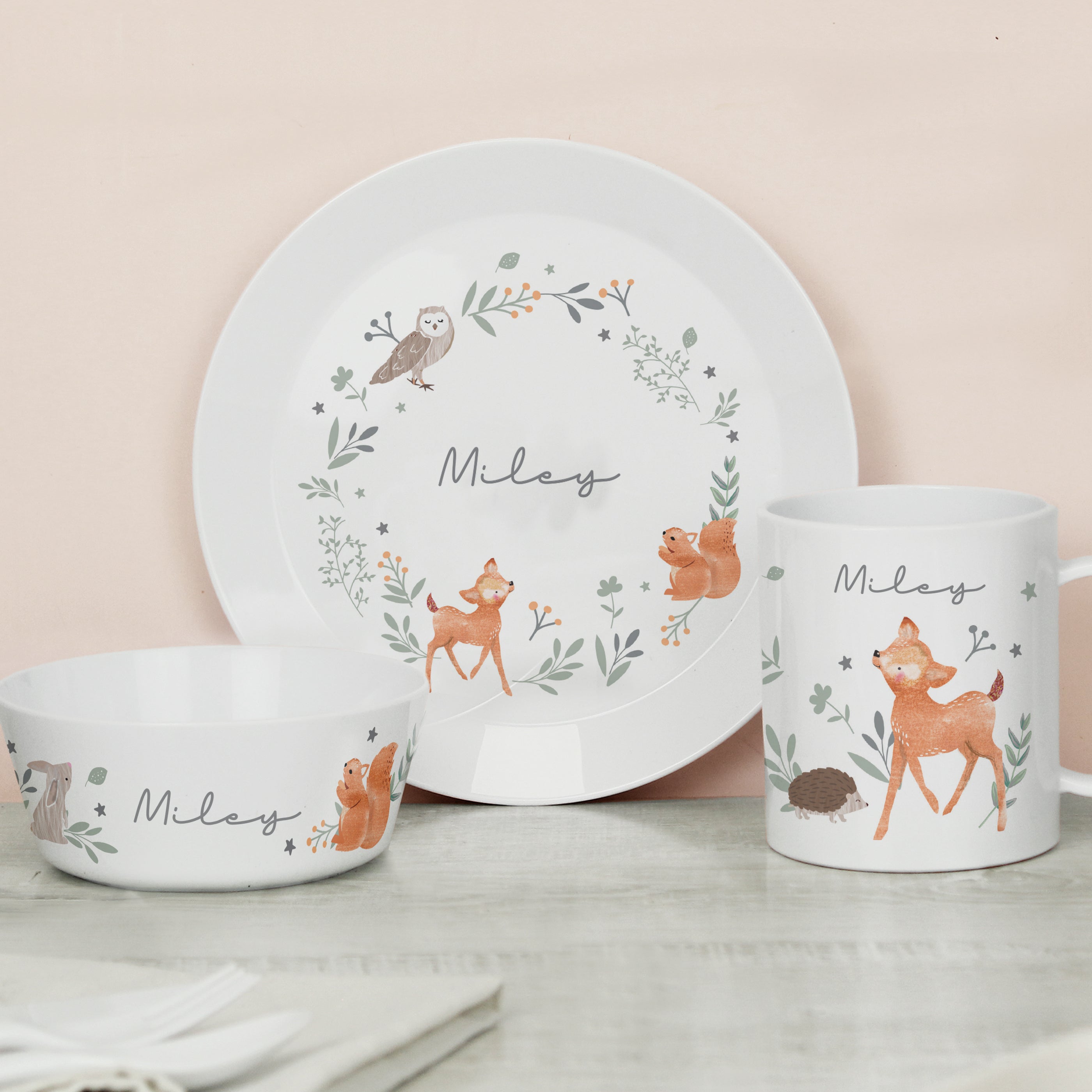 Personalised Woodland Animals Plate