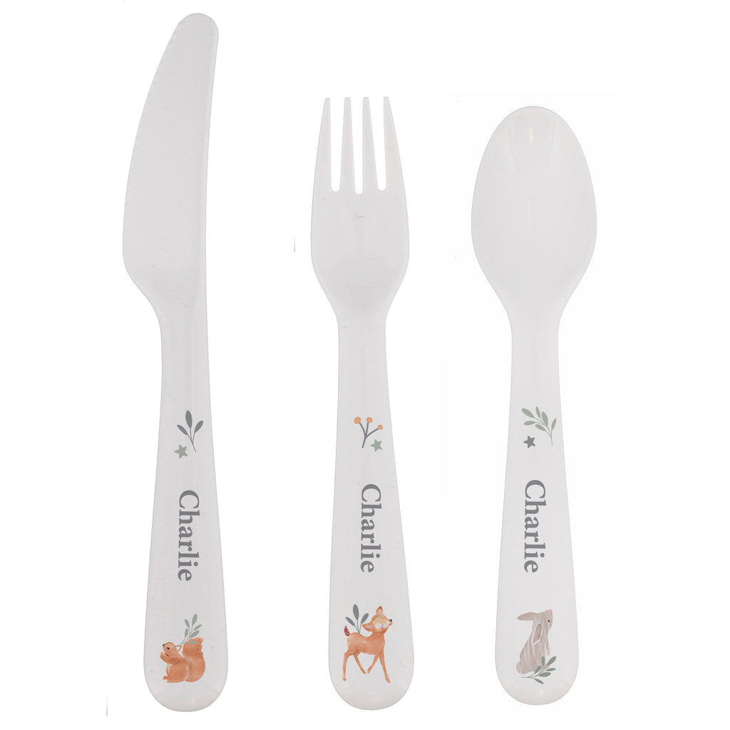 Personalised Woodland Animals Cutlery