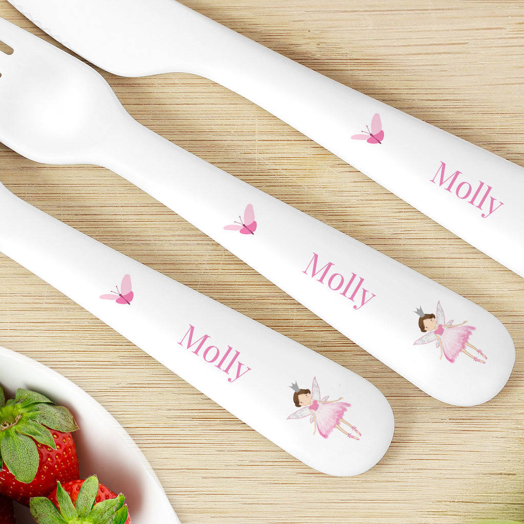 Personalised Fairy Princess Plastic Cutlery Set