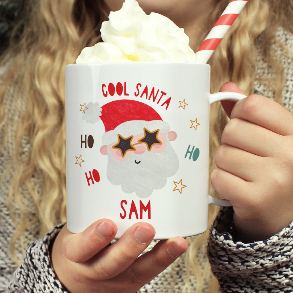 Personalised Cool Santa Plastic Mug