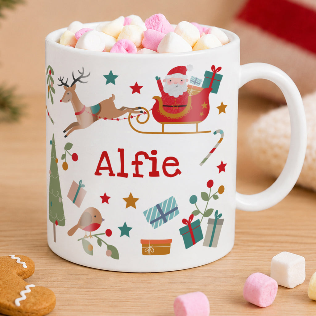 Personalised Christmas Characters Plastic Mug