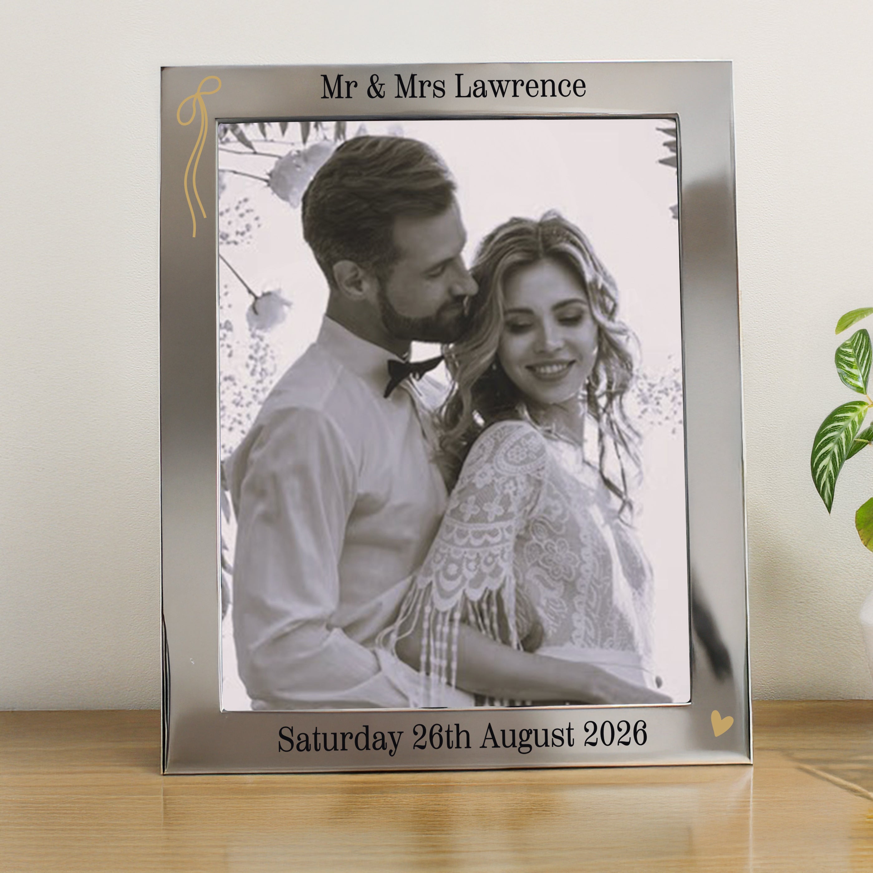 Personalised Black & Gold Free Text 8x10 Photo Frame
