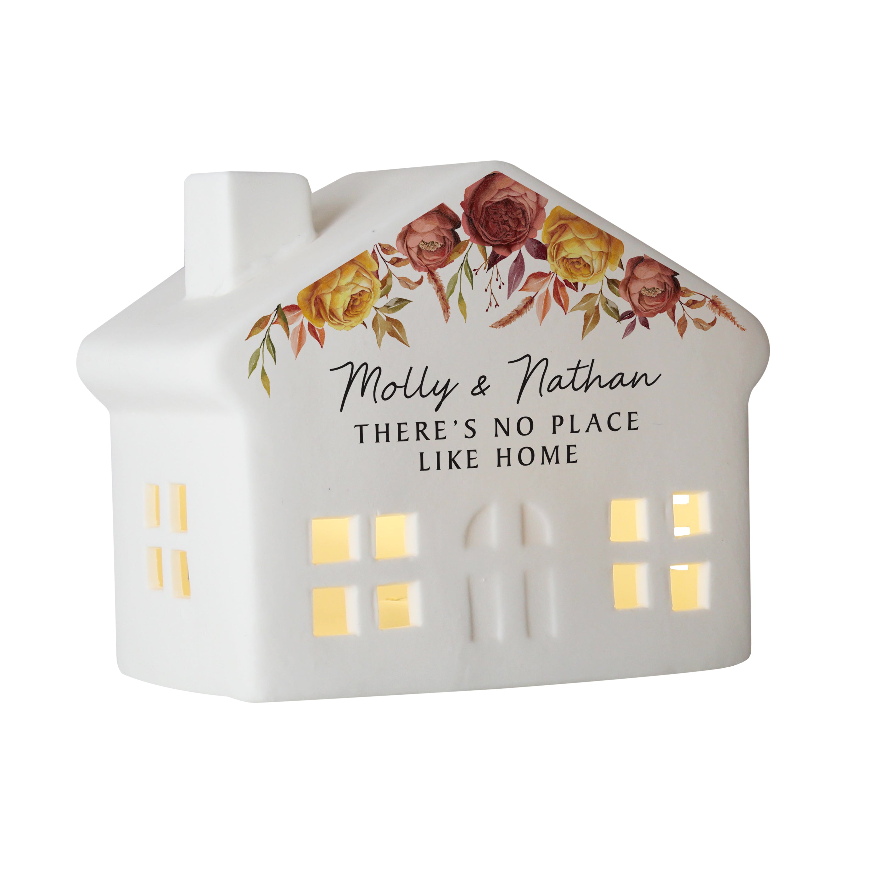 Personalised Floral Autumnal LED House