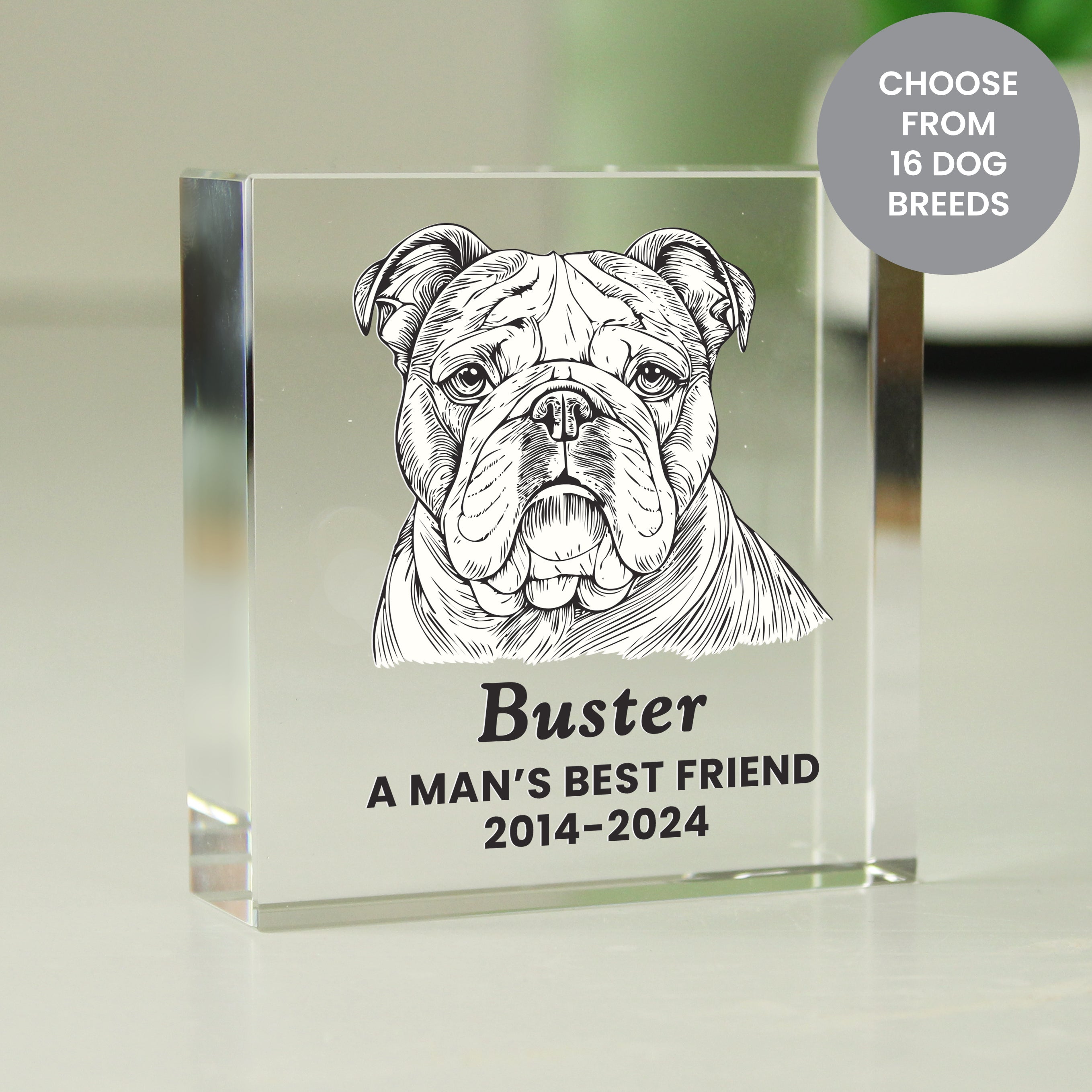 Personalised Dog Breed Small Crystal Ornament