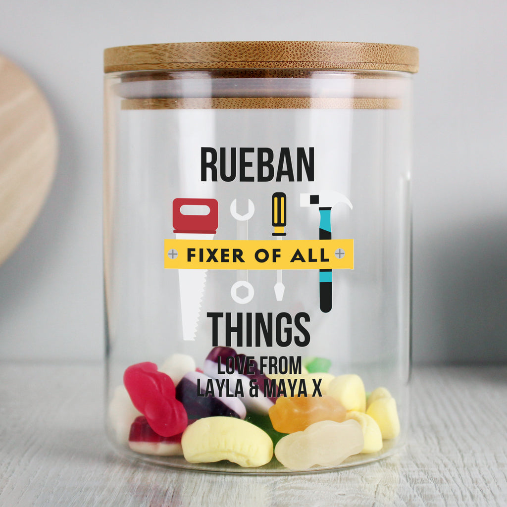 Personalised Fixer of All Things Storage Jar