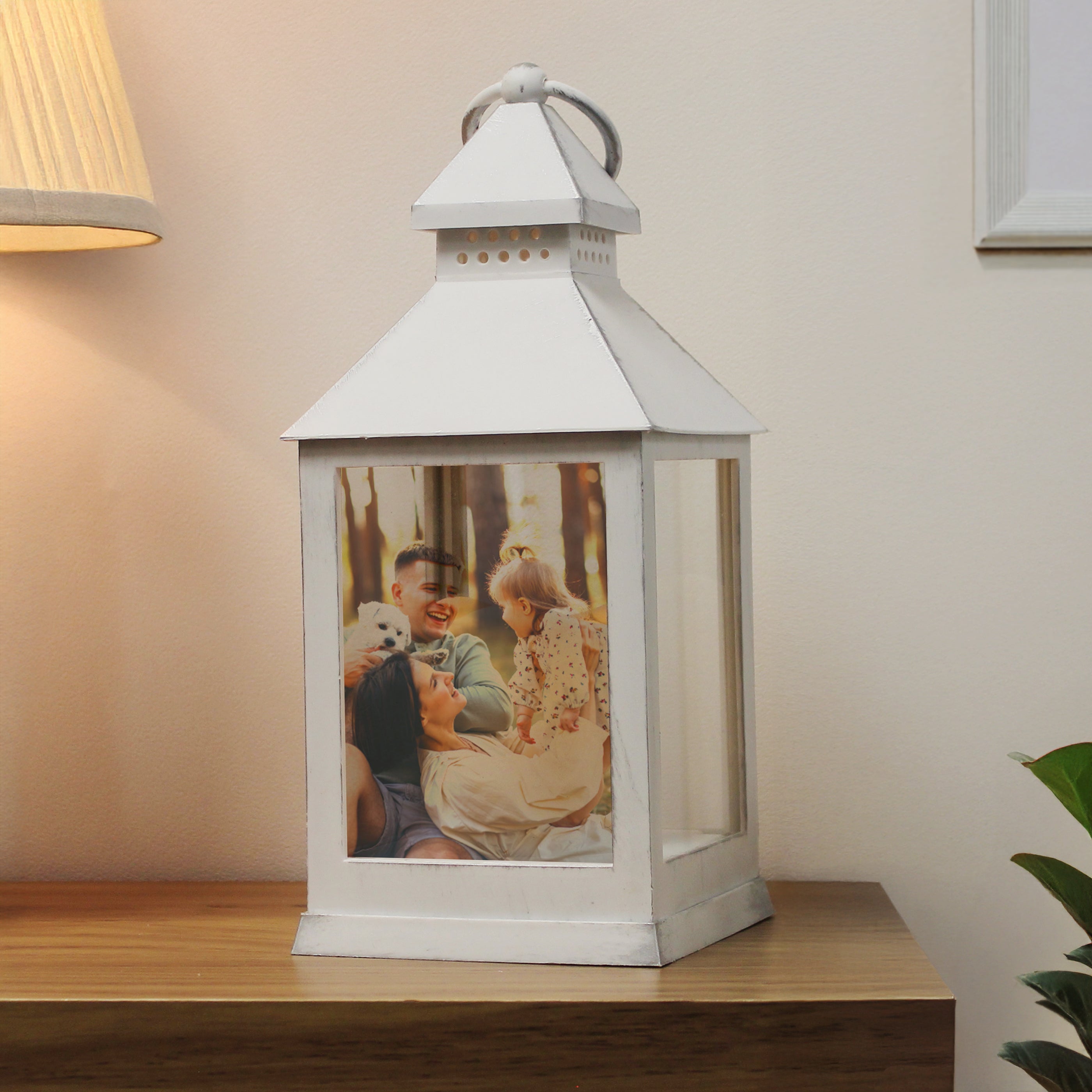Personalised Photo Upload White Lantern