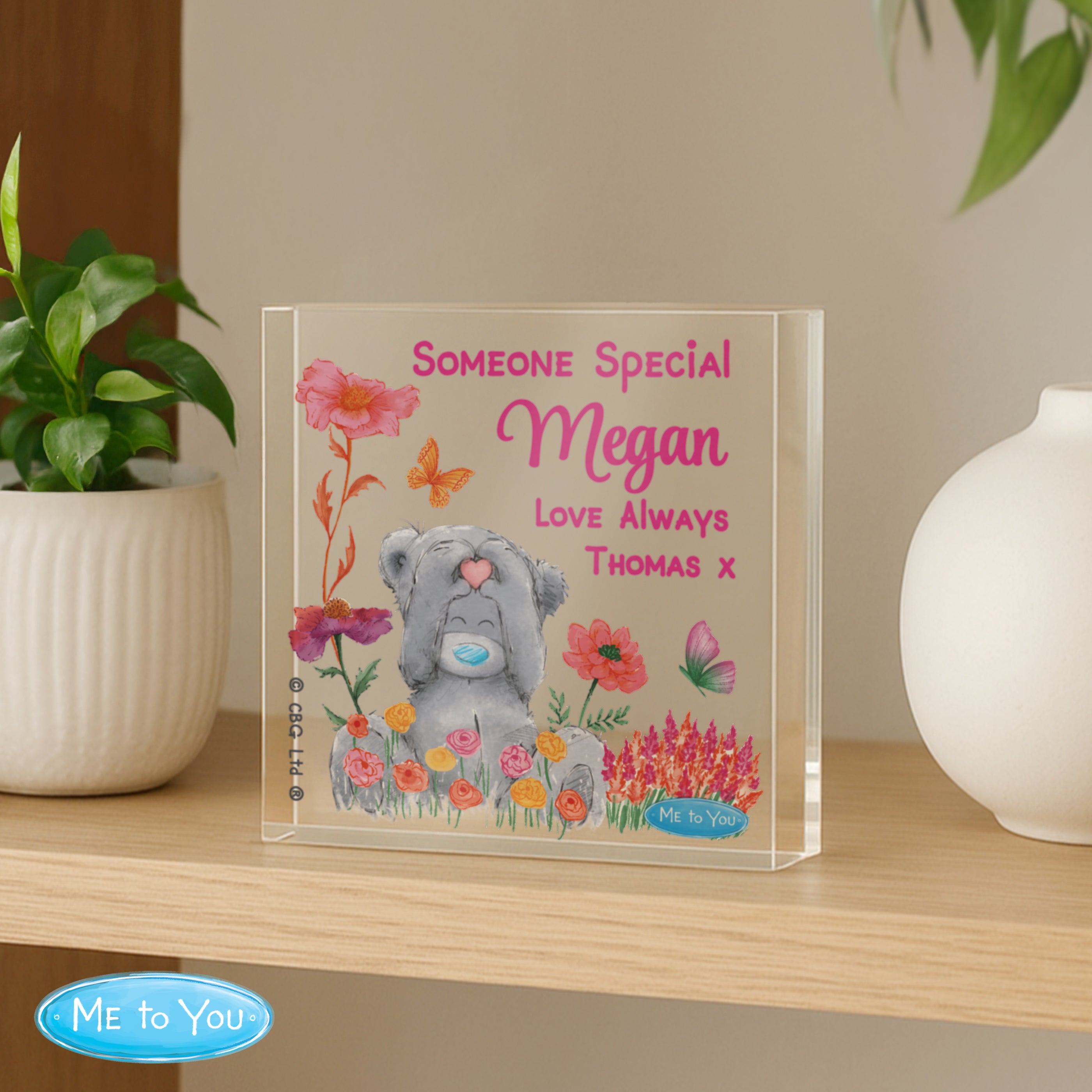 Personalised Me to You Flowery Glass Ornament