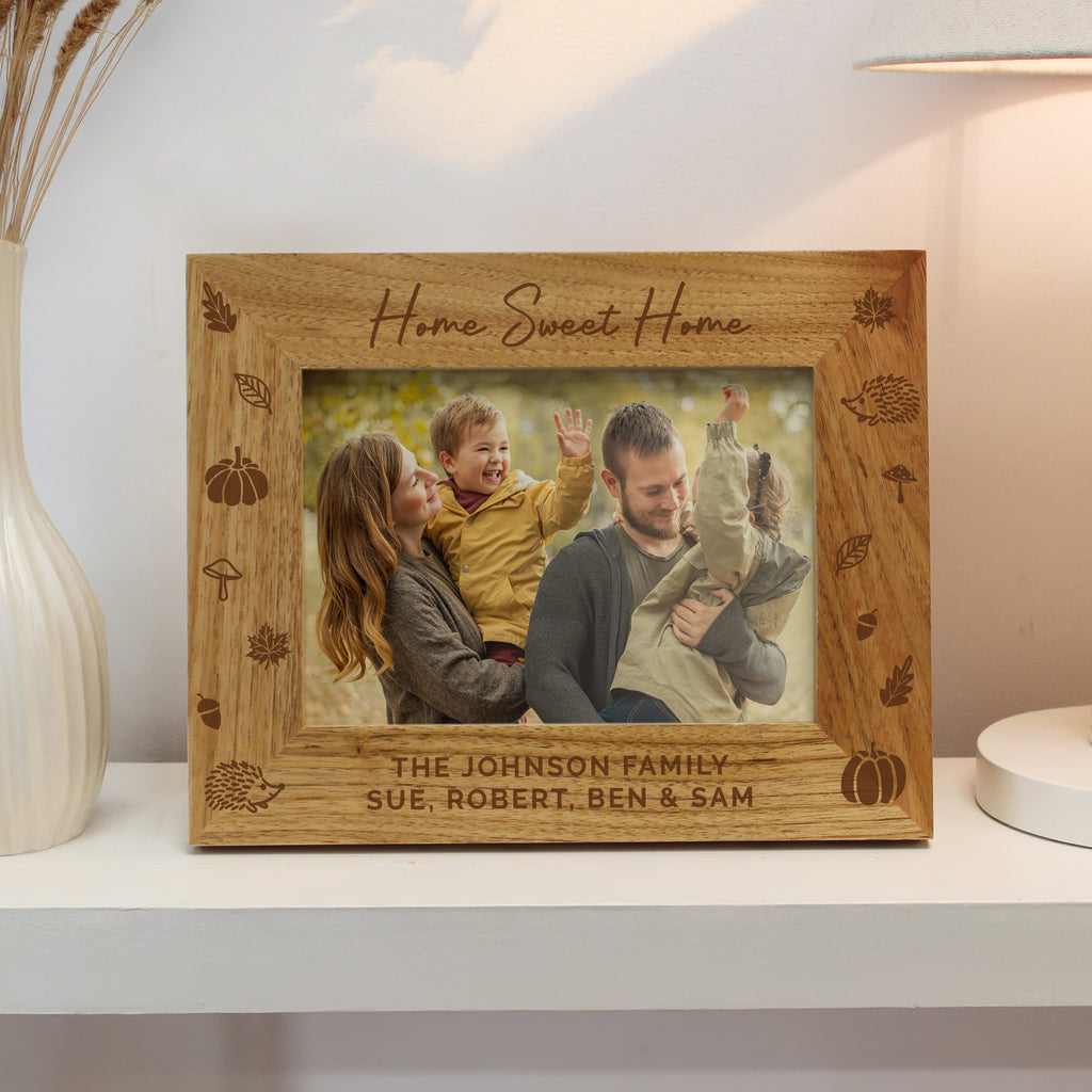 Personalised Autumn 6x4 Wooden Photo Frame