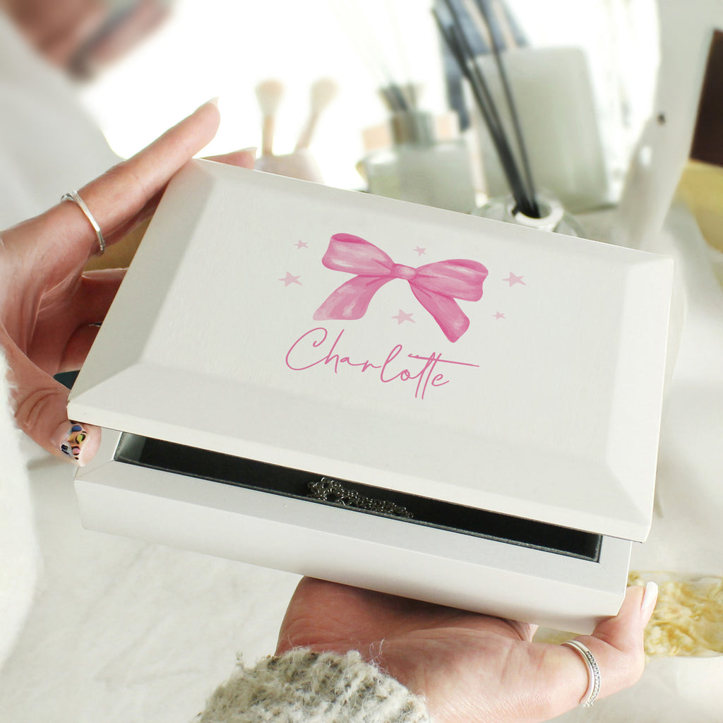Personalised Bow Jewellery Box