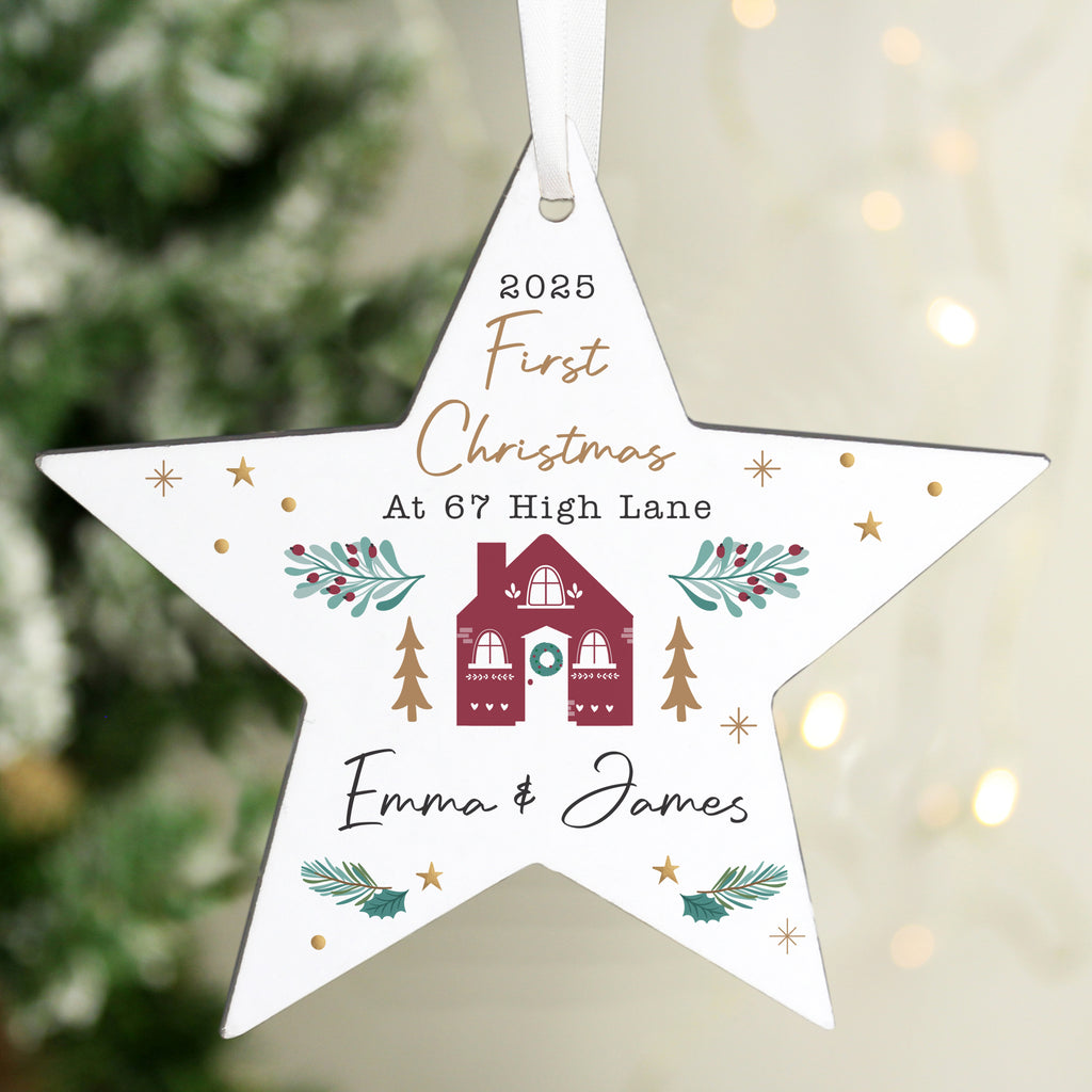 Personalised Home For Christmas Star Ornament