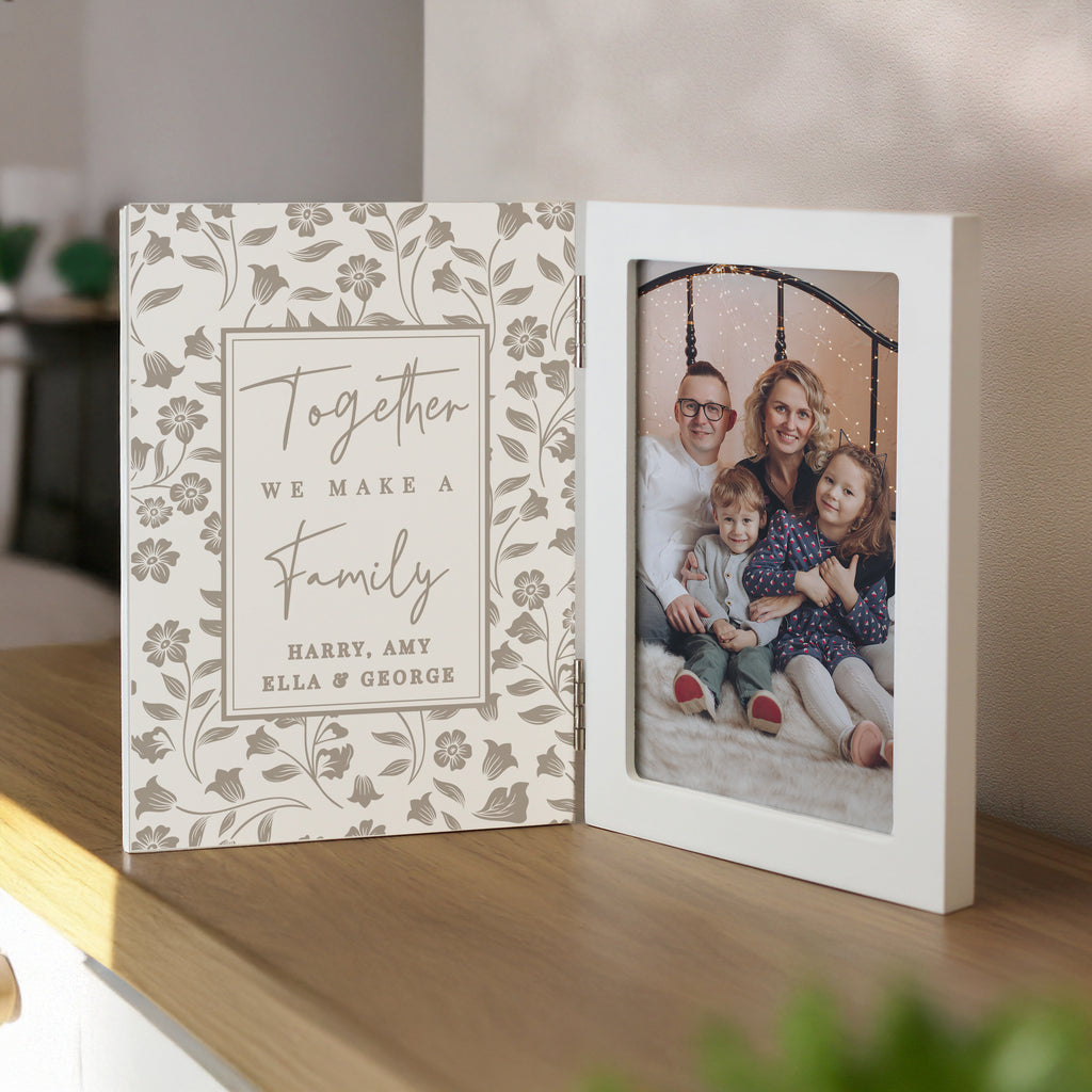 Personalised Family Wooden Hinged 6x4 Photo Frame