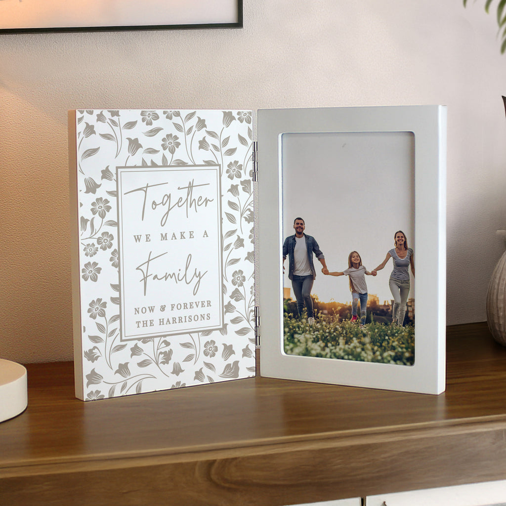 Personalised Family Wooden Hinged 6x4 Photo Frame