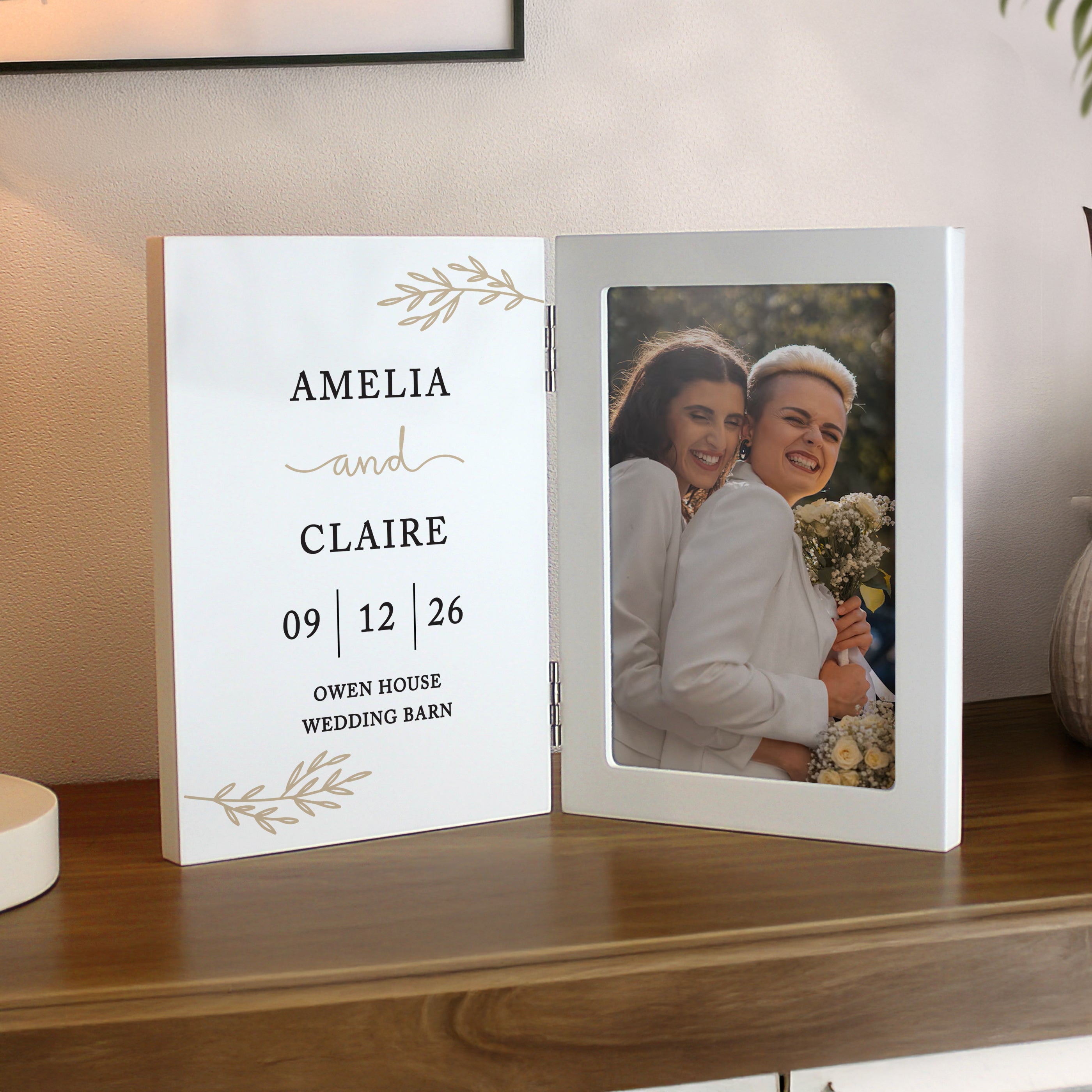 Personalised Anniversary Wooden Hinged 6x4 Photo Frame