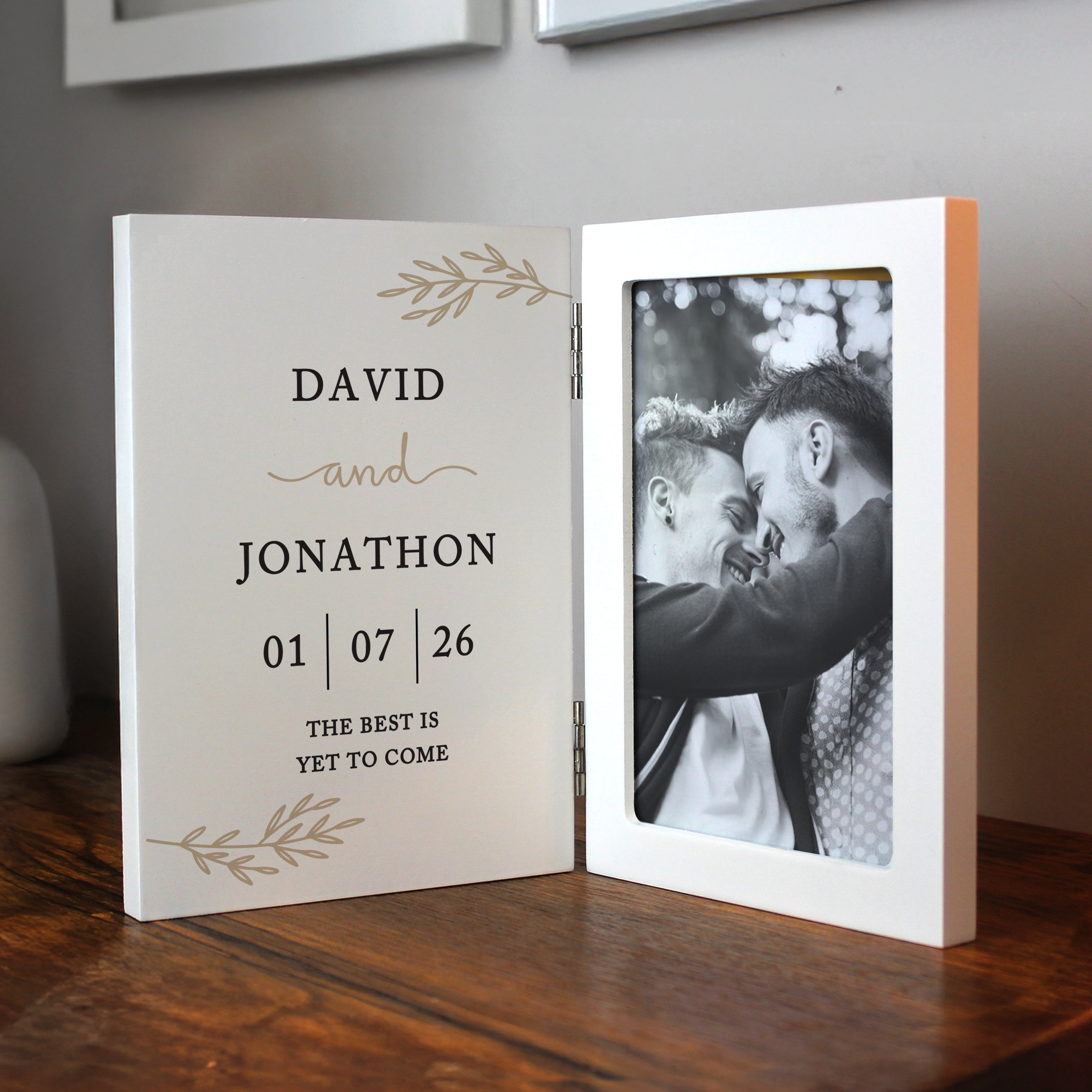 Personalised Anniversary Wooden Hinged 6x4 Photo Frame