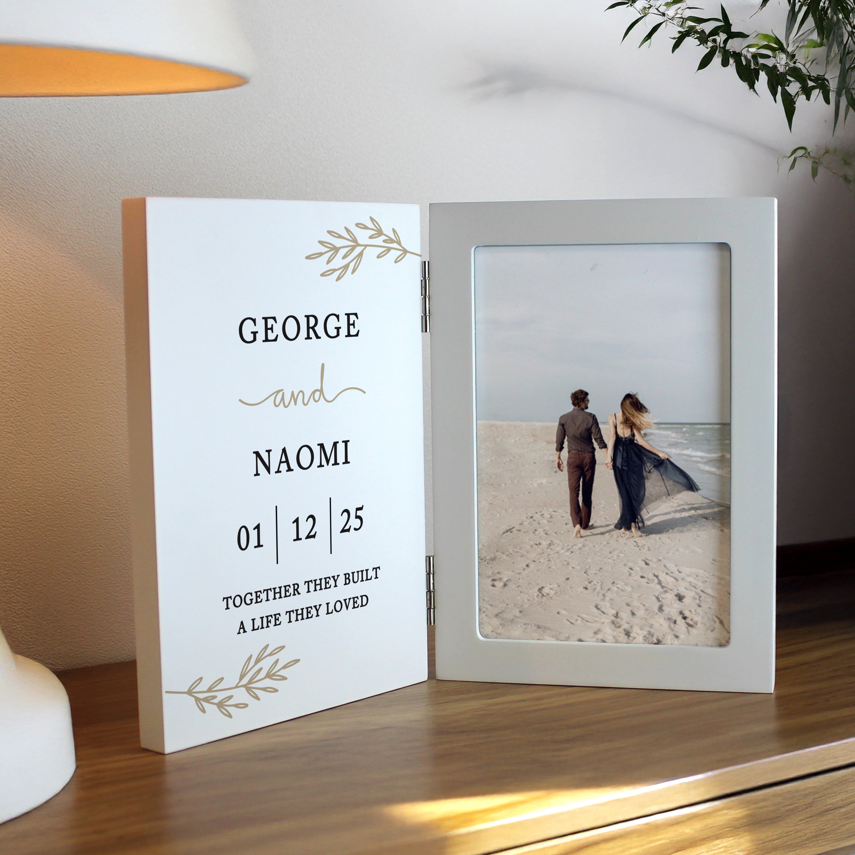 Personalised Anniversary Wooden Hinged 6x4 Photo Frame