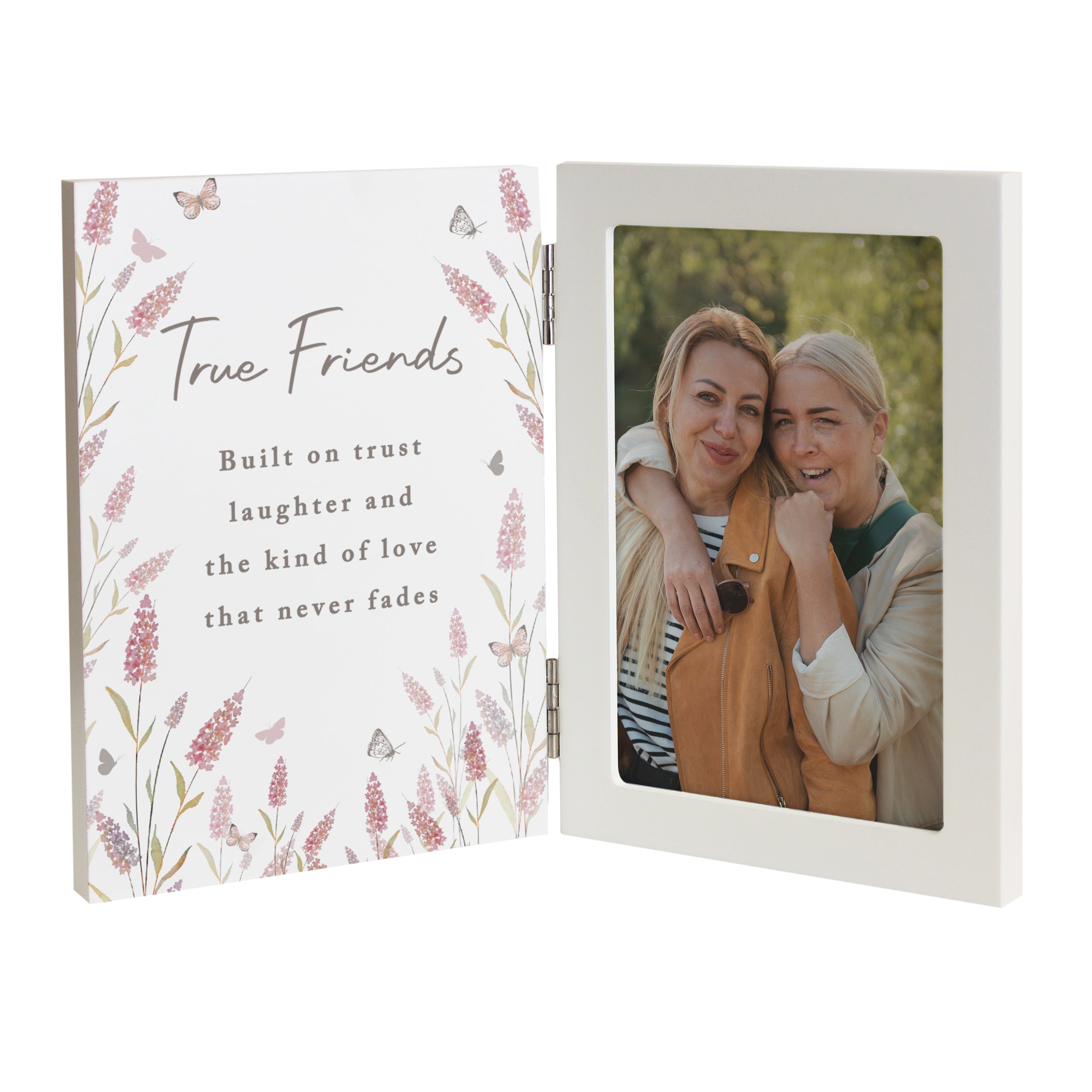 Personalised Floral Wooden Hinged 6x4 Photo Frame