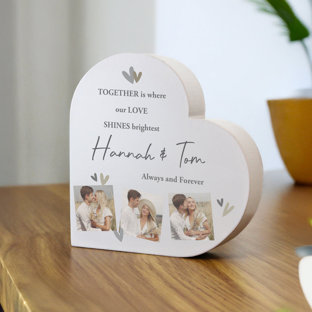 Personalised Photo Upload Grey Heart Ornament