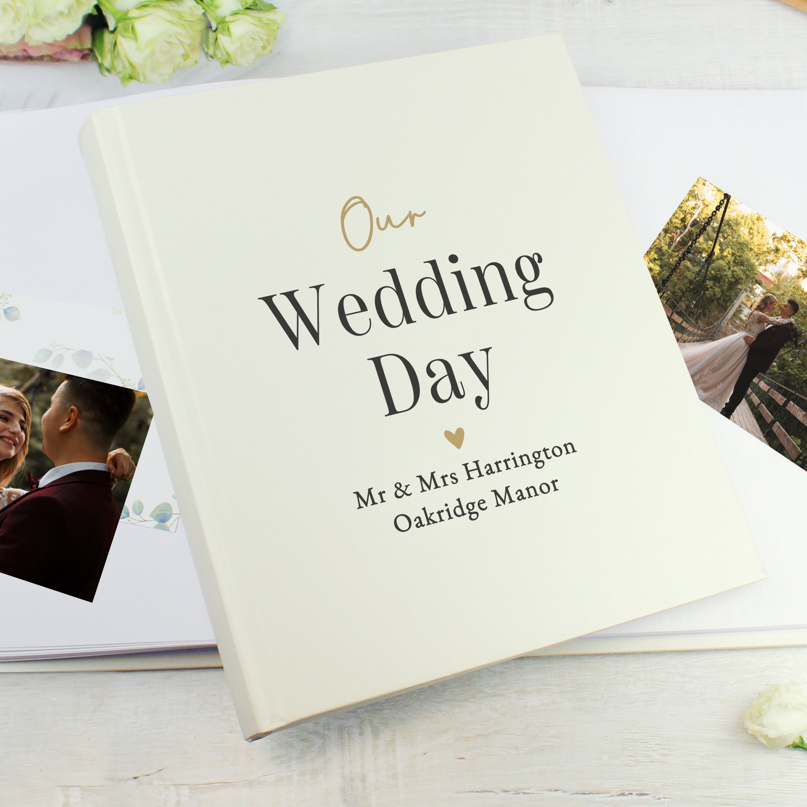 Personalised Black & Gold Free Text Traditional Album