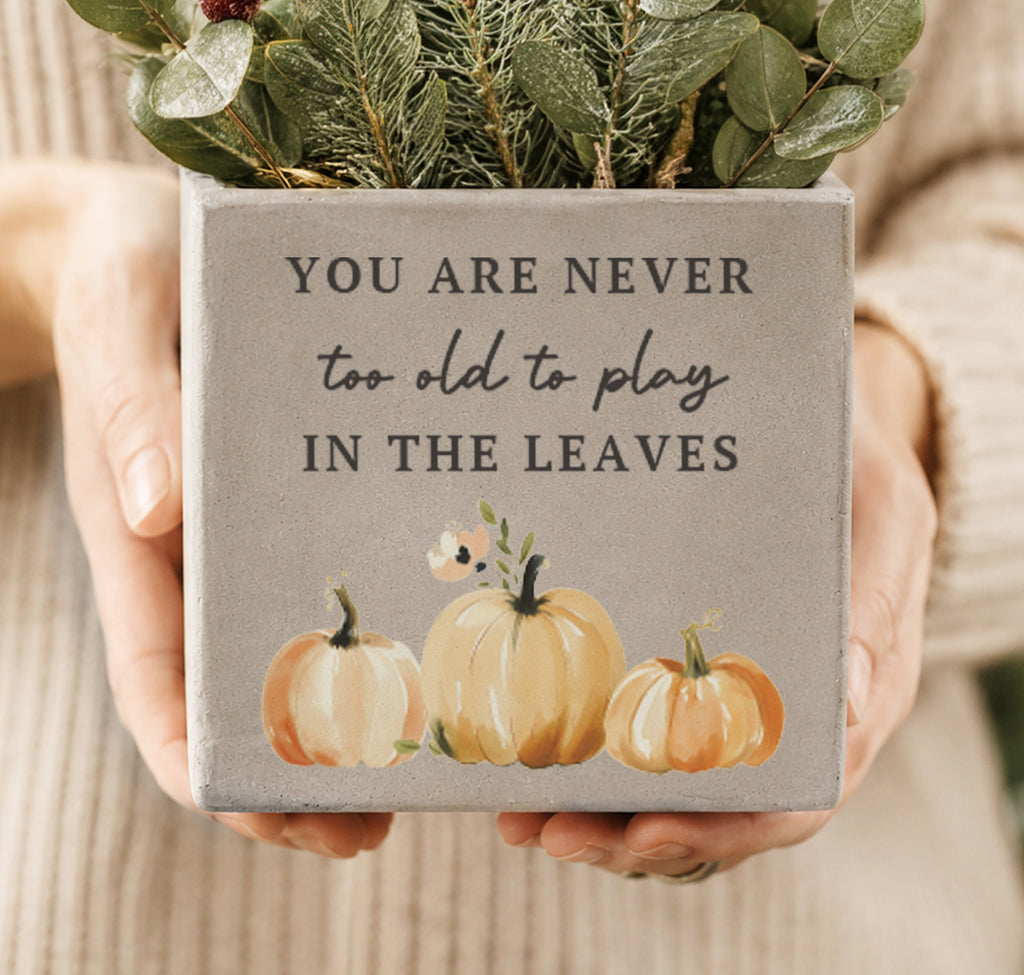 Personalised Pumpkin Concrete Plant Pot