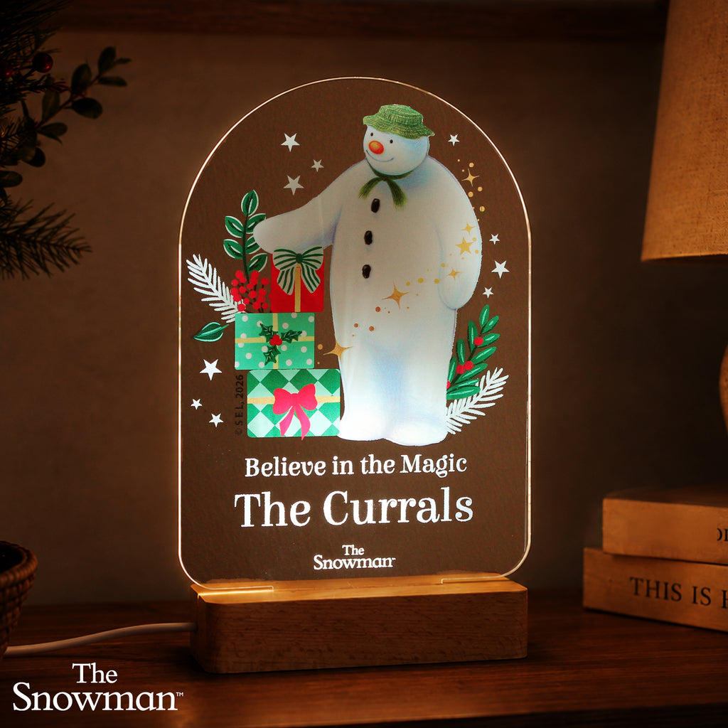 Personalised The Snowman Christmas Wishes LED sign