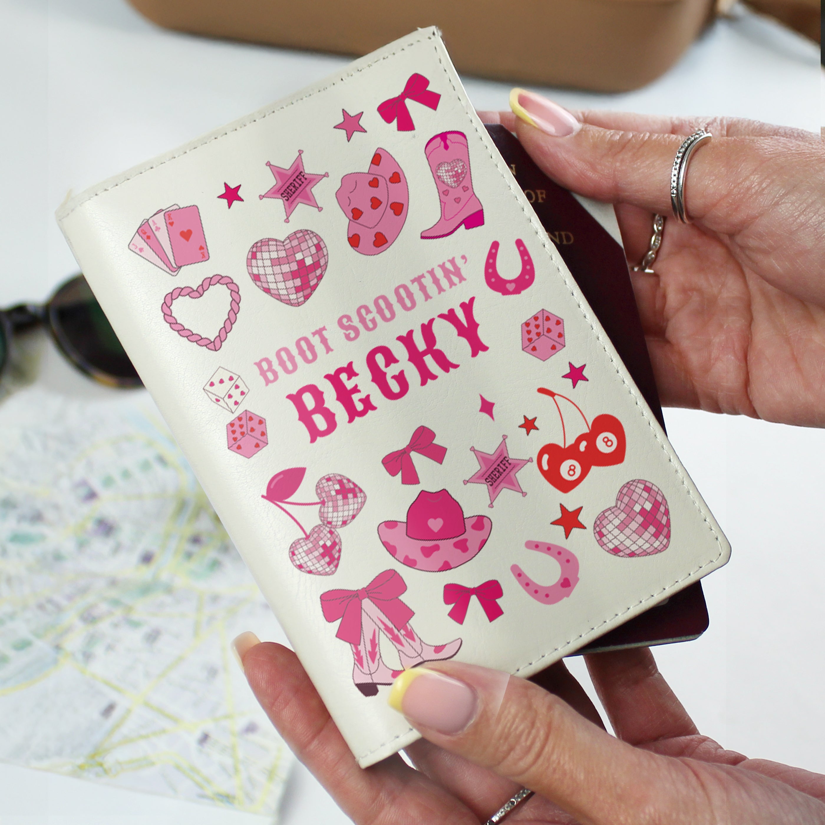 Personalised Cowgirl Passport Holder & Luggage Tag