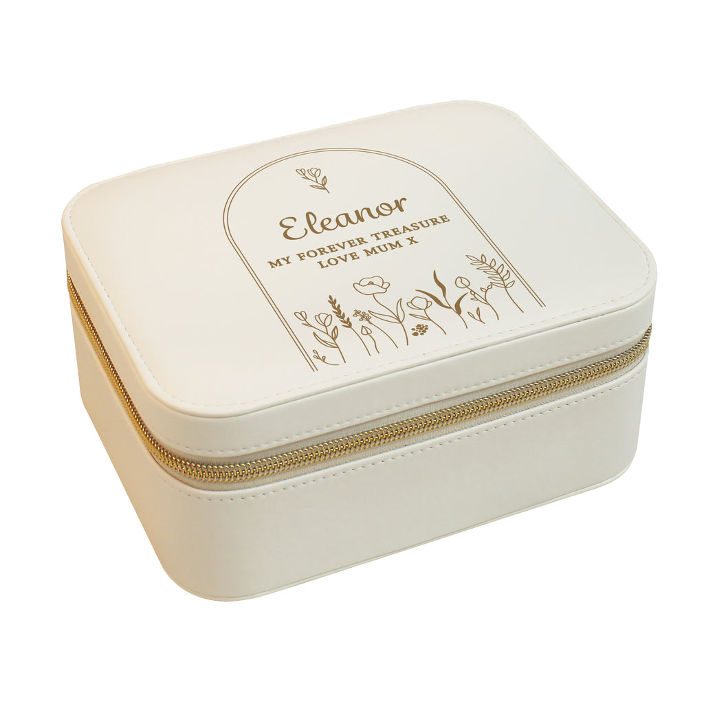 Personalised Floral Arch Travel Jewellery Box