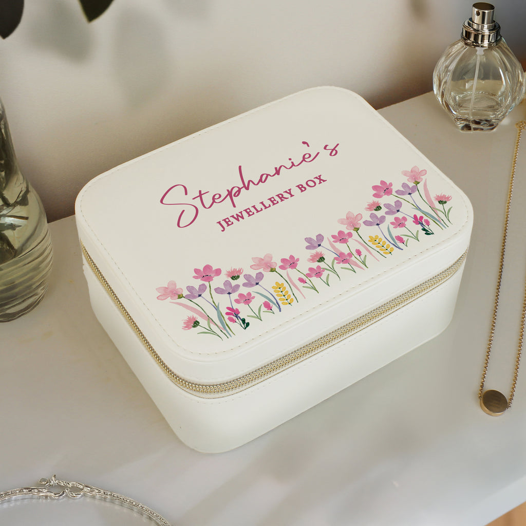 Personalised Floral Travel Jewellery Box