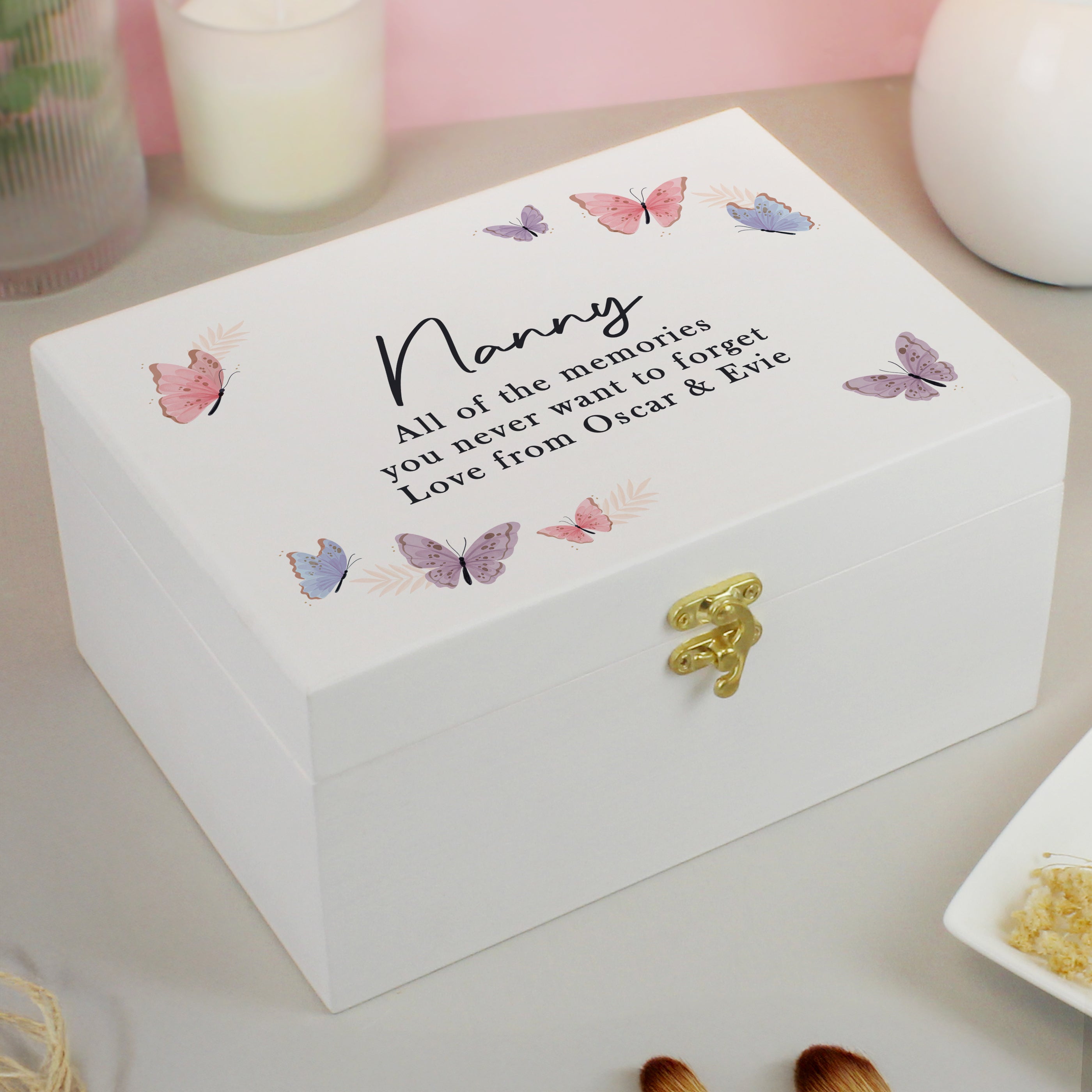 Personalised Butterfly Wooden Keepsake Box