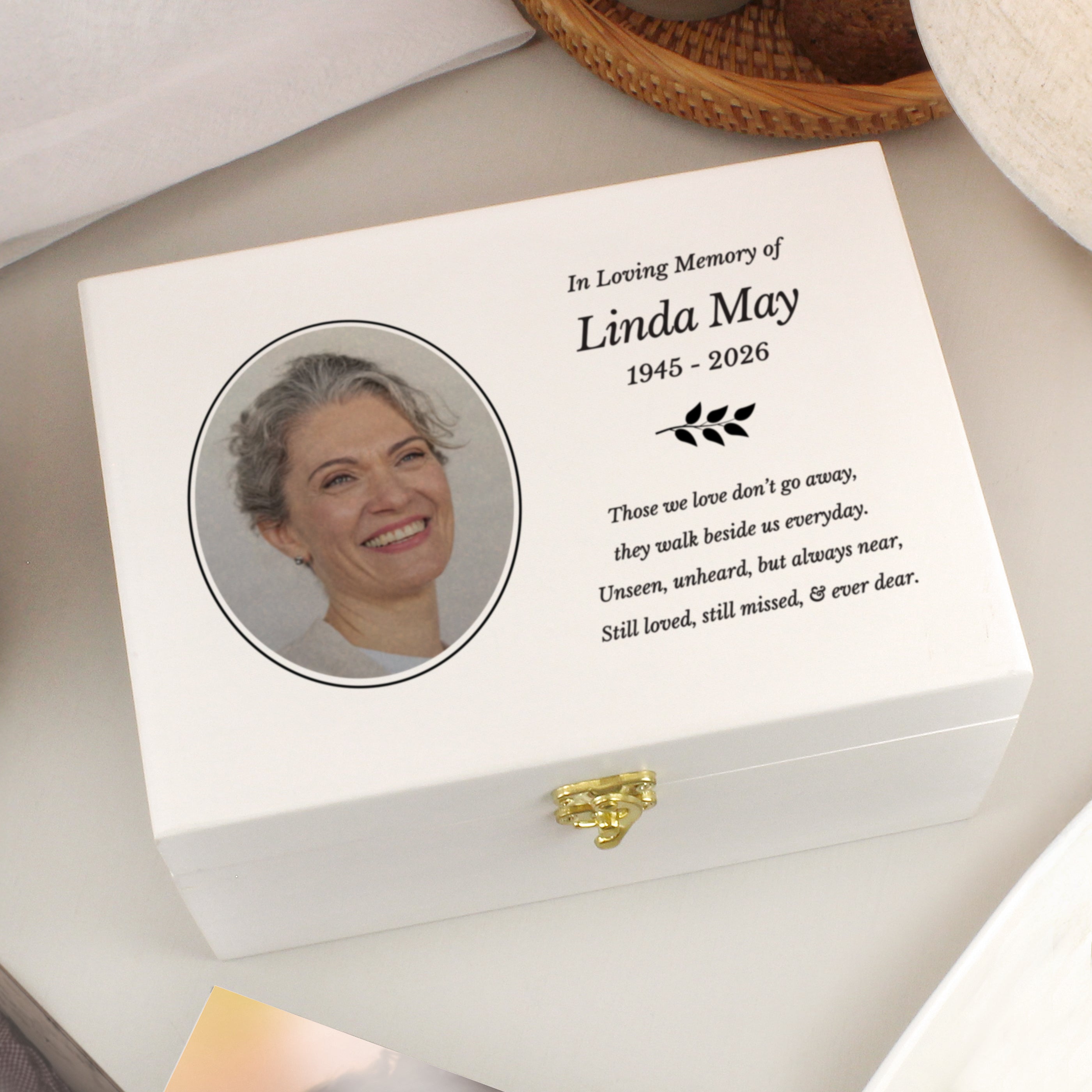 Personalised Photo Upload Memorial Keepsake Box