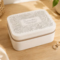 Personalised Cream Floral Leatherette Jewellery Box