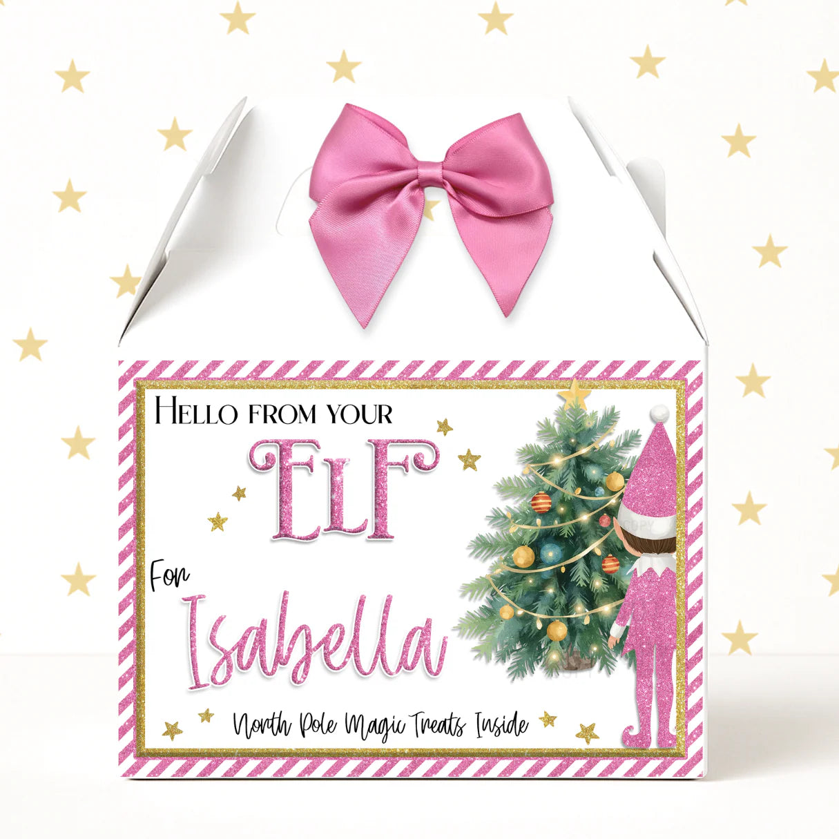 Personalised Elf Treat Boxes - Blue, Pink or Red