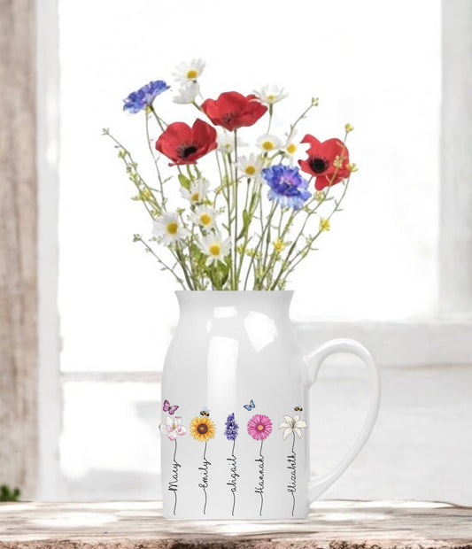 Personalised Floral Ceramic Jug – A Beautiful Keepsake