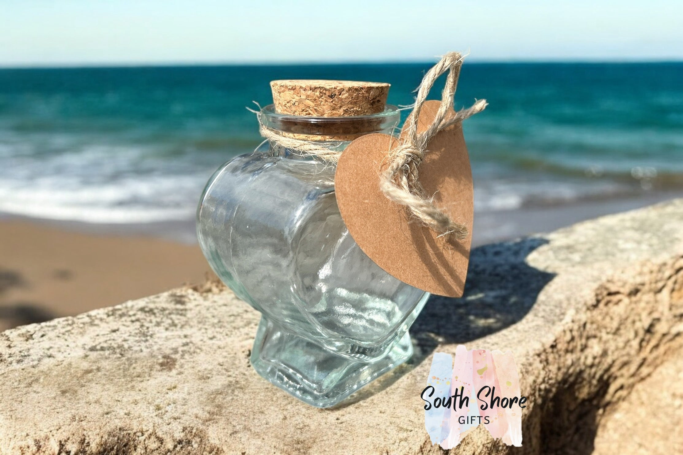 Heart-Shaped Glass Jar with Cork Lid – Keepsake