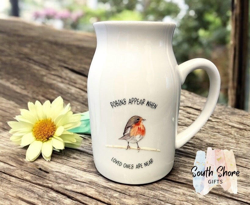Robin Ceramic Flower Jug