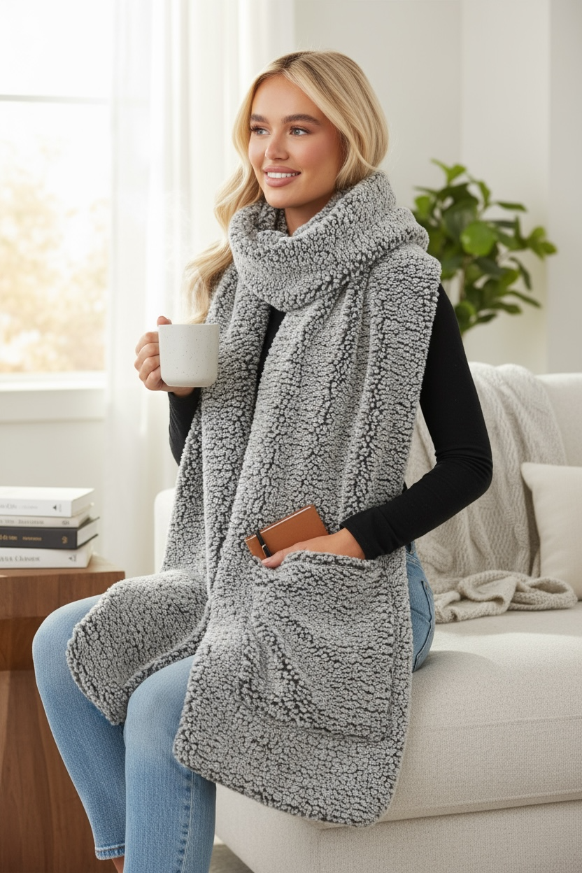 Soft Touch Teddy Pocket Scarves - 3 Colour Options