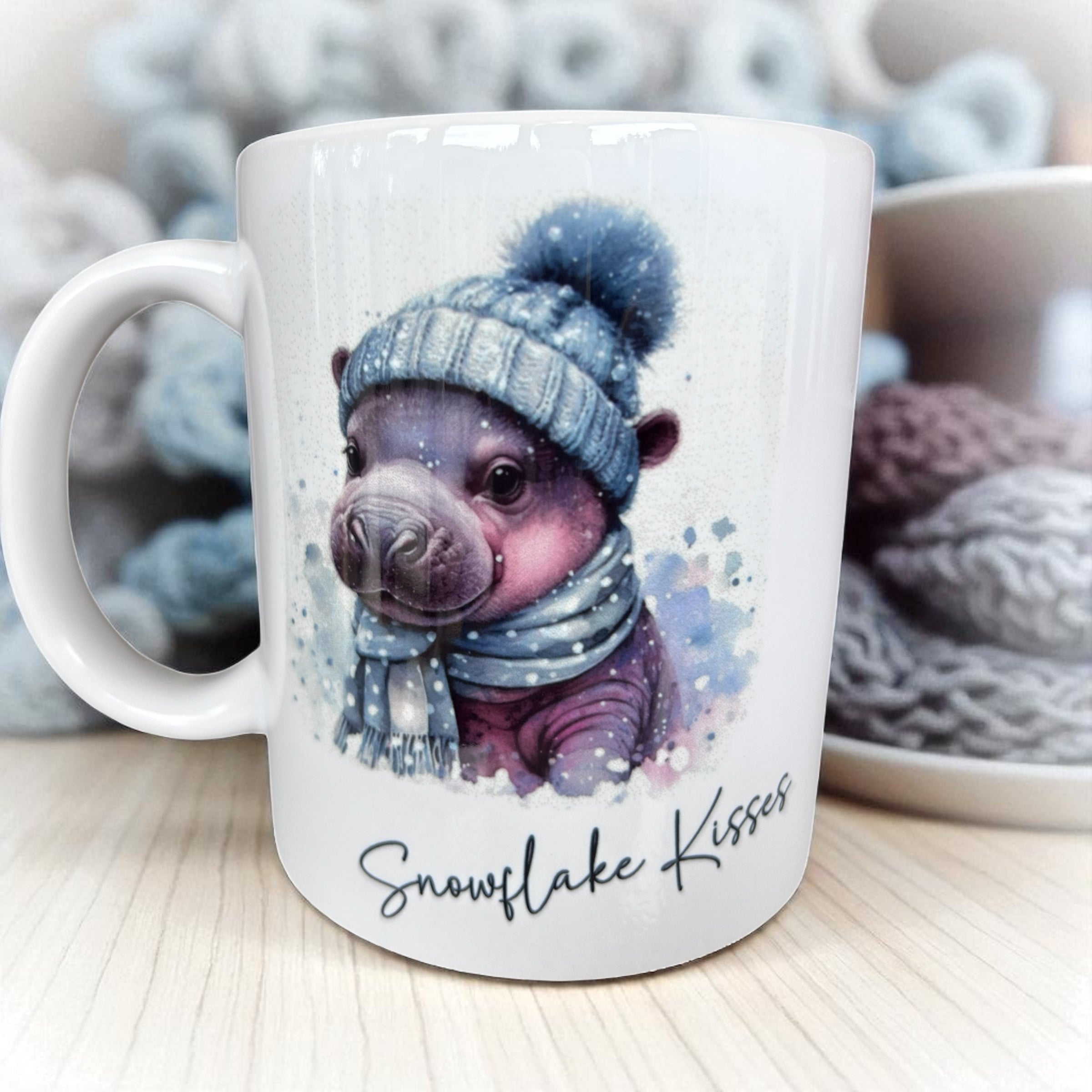 ❄️ Snowflake Kisses – Winter Friends Collection - Baby Hippo